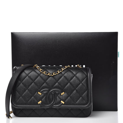 Chanel Caviar Quilted Small CC Filigree Flap Black 11 of 11