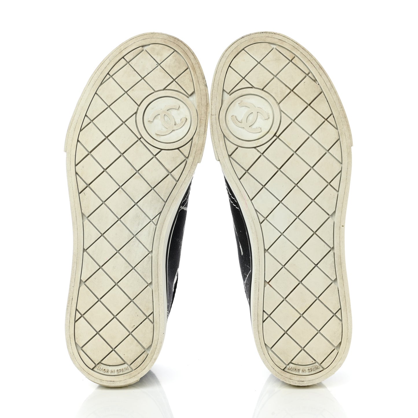 Printed Fabric Low Top Logo Sneakers 35.5 White Black