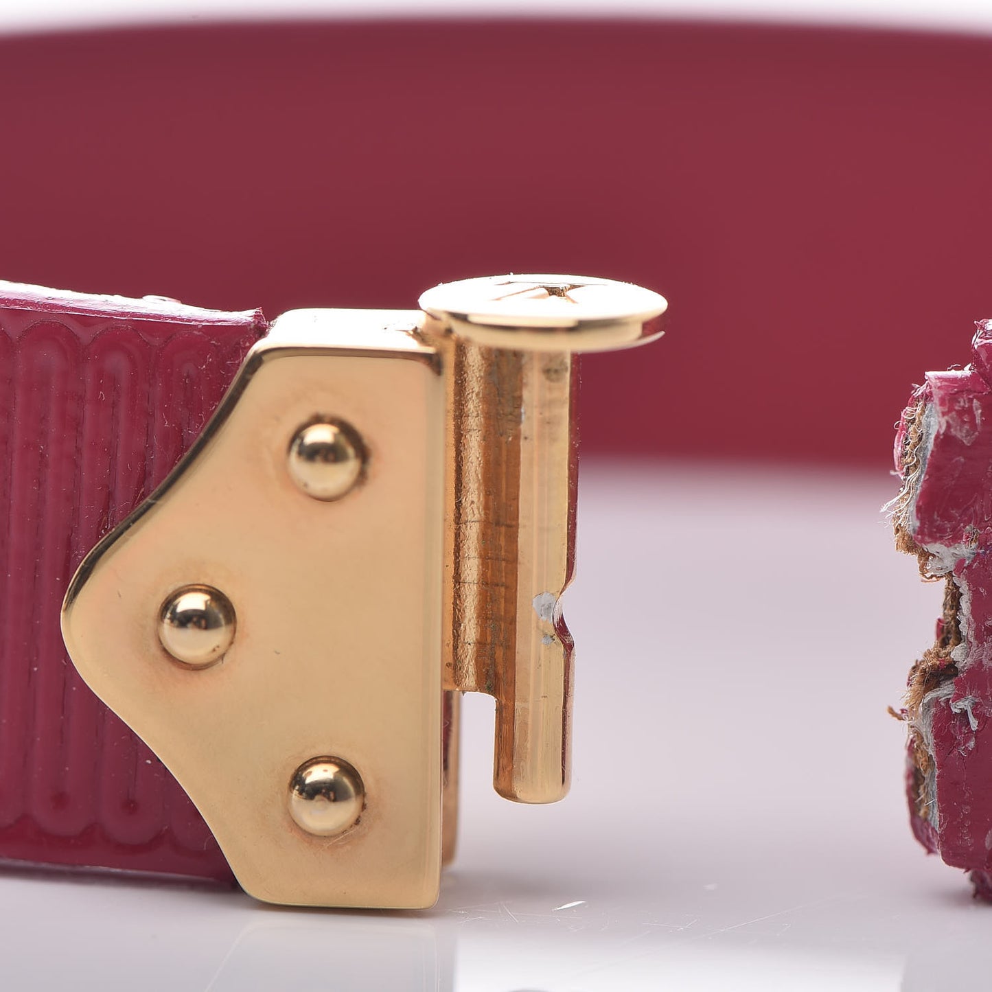 Patent Calfskin Embossed Spirit Bracelet 17 Rose Indien