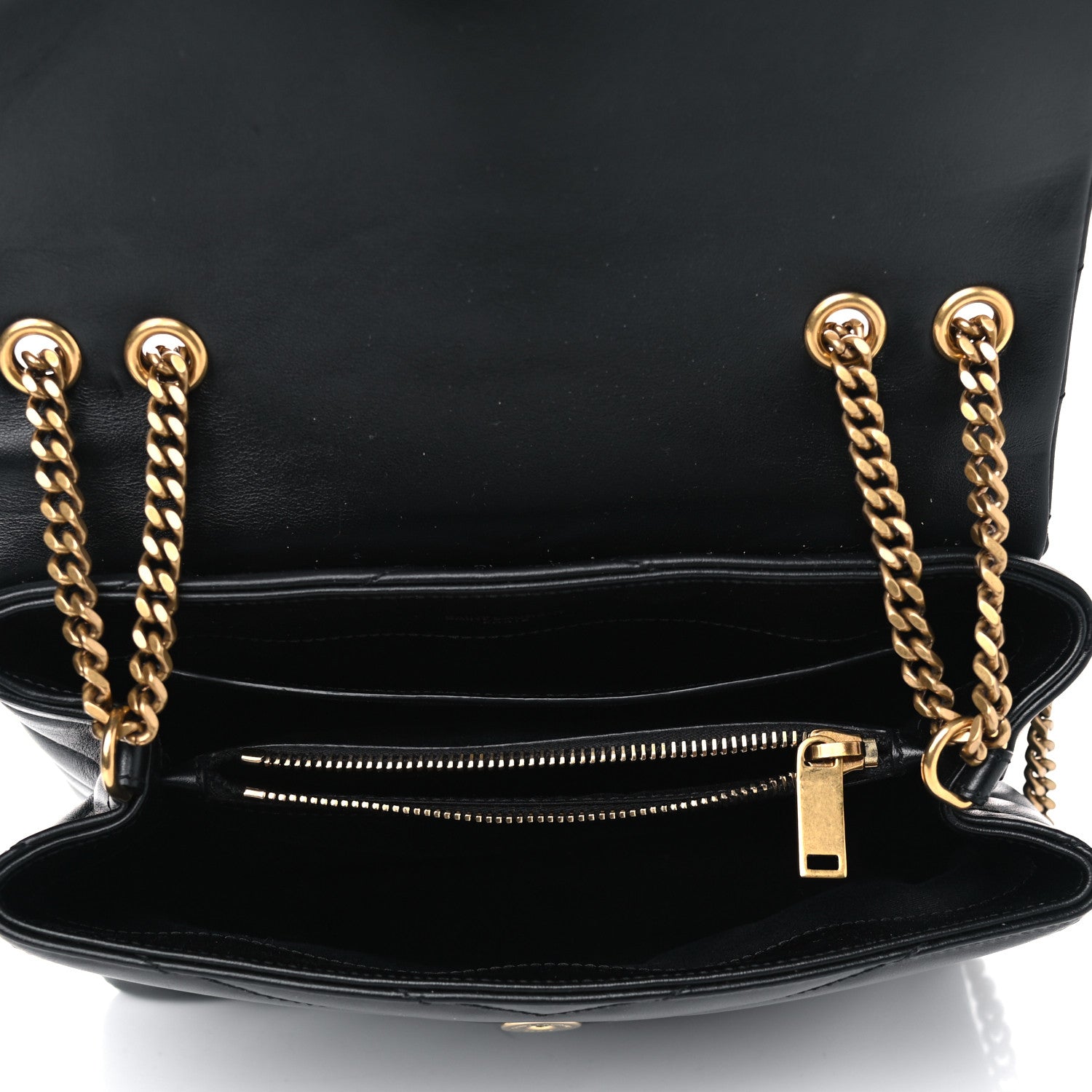Saint Laurent Calfskin Y Quilted Monogram Small Loulou Chain Satchel Black 4 of 4