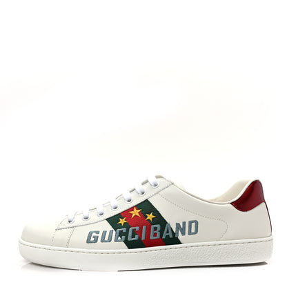Gucci Calfskin Web Mens Gucci Band Ace Sneakers 8.5 White 1 of 9