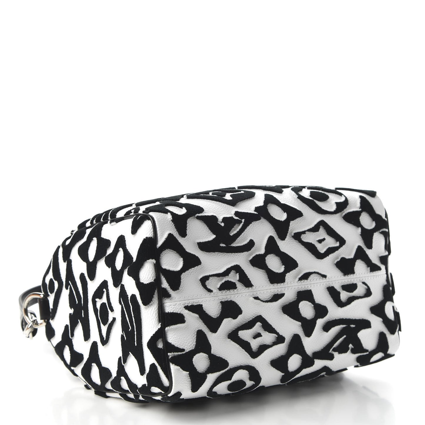 X UF Tufted Monogram Speedy Bandouliere 25 White Black
