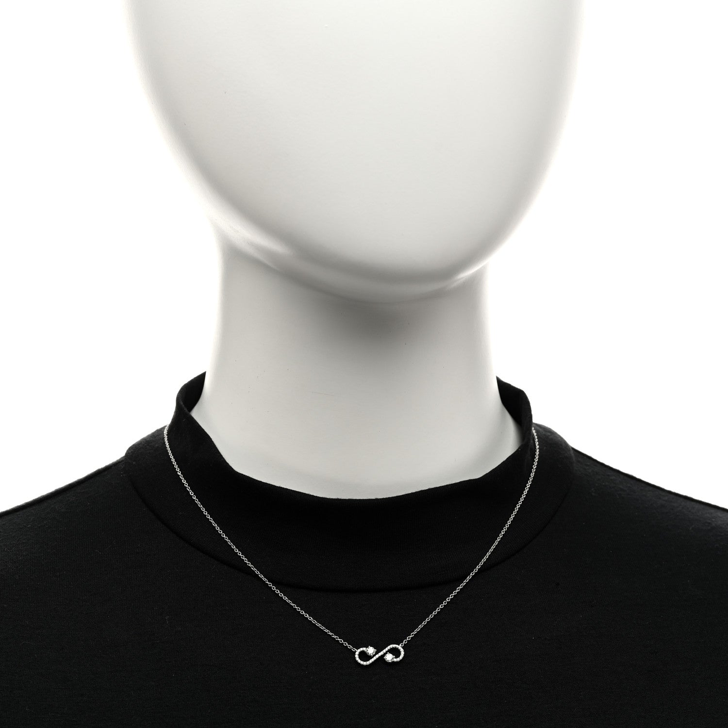 Tiffany Platinum Diamond Enchant Scroll Necklace 2 of 5