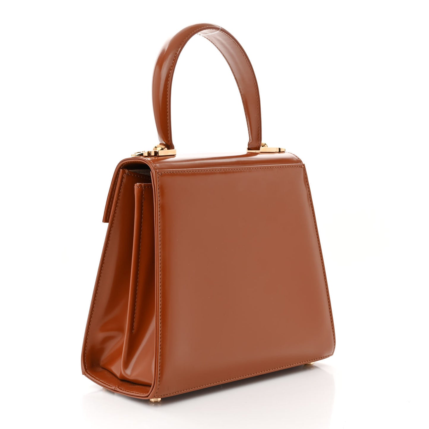 Brushed Off Calfskin Small Iconic Top Handle Tan