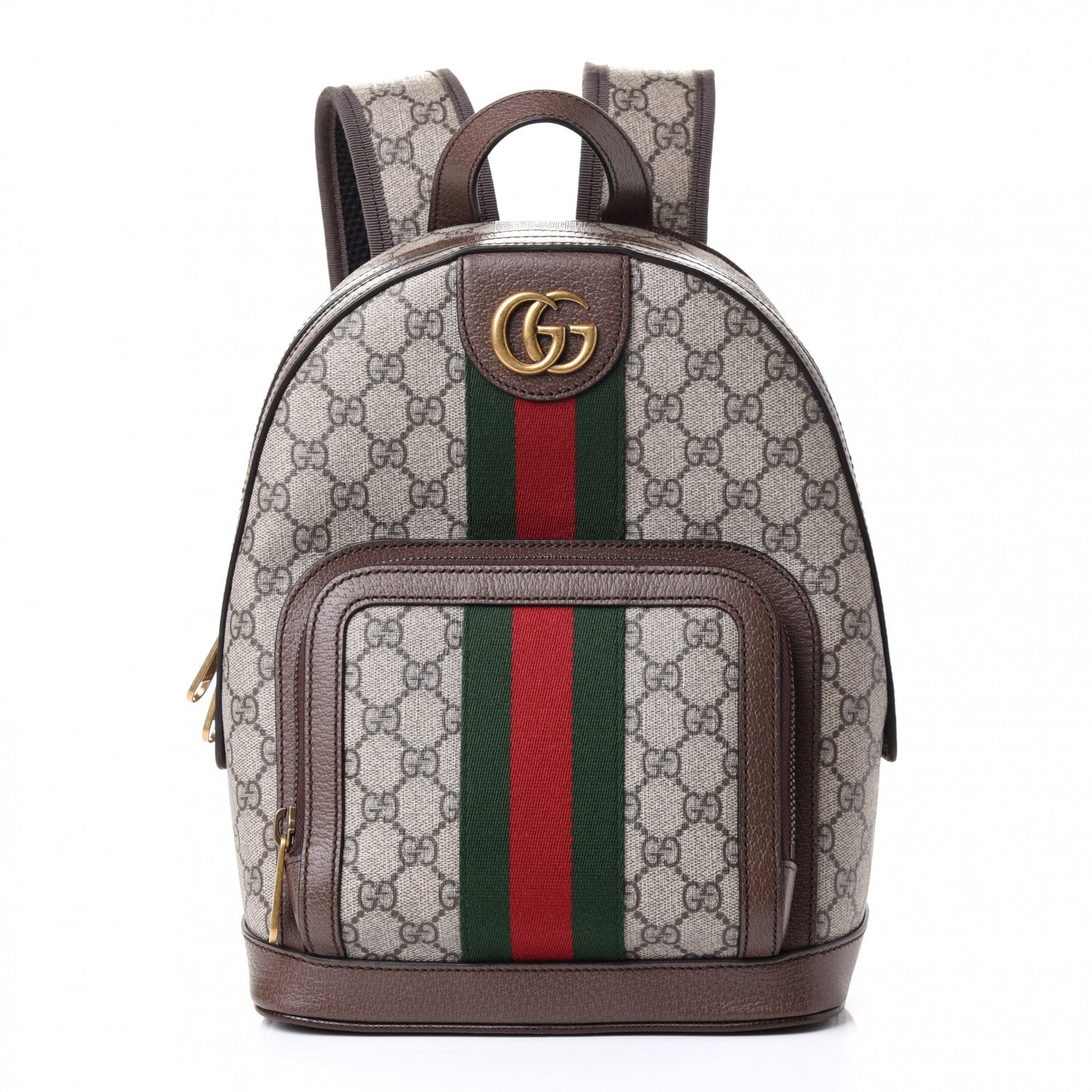 Gucci GG Supreme Monogram Calfskin Web Small Ophidia Day Backpack Beige Ebony New Acero 1 of 4