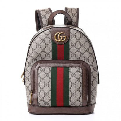 Gucci GG Supreme Monogram Calfskin Web Small Ophidia Day Backpack Beige Ebony New Acero 1 of 4