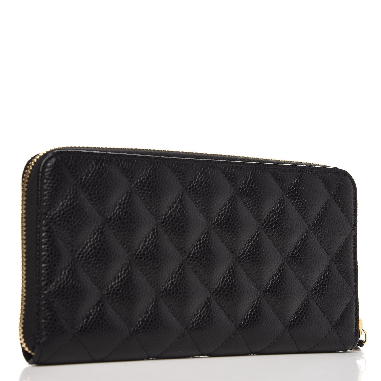 Chanel Caviar Quilted Large Gusset Zip Around Wallet Black 3 of 8