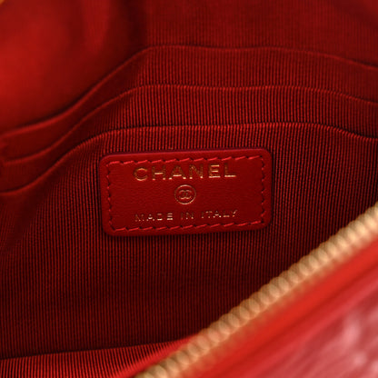 Chanel Caviar Camellia Embossed Cosmetic Pouch Red 6 of 7