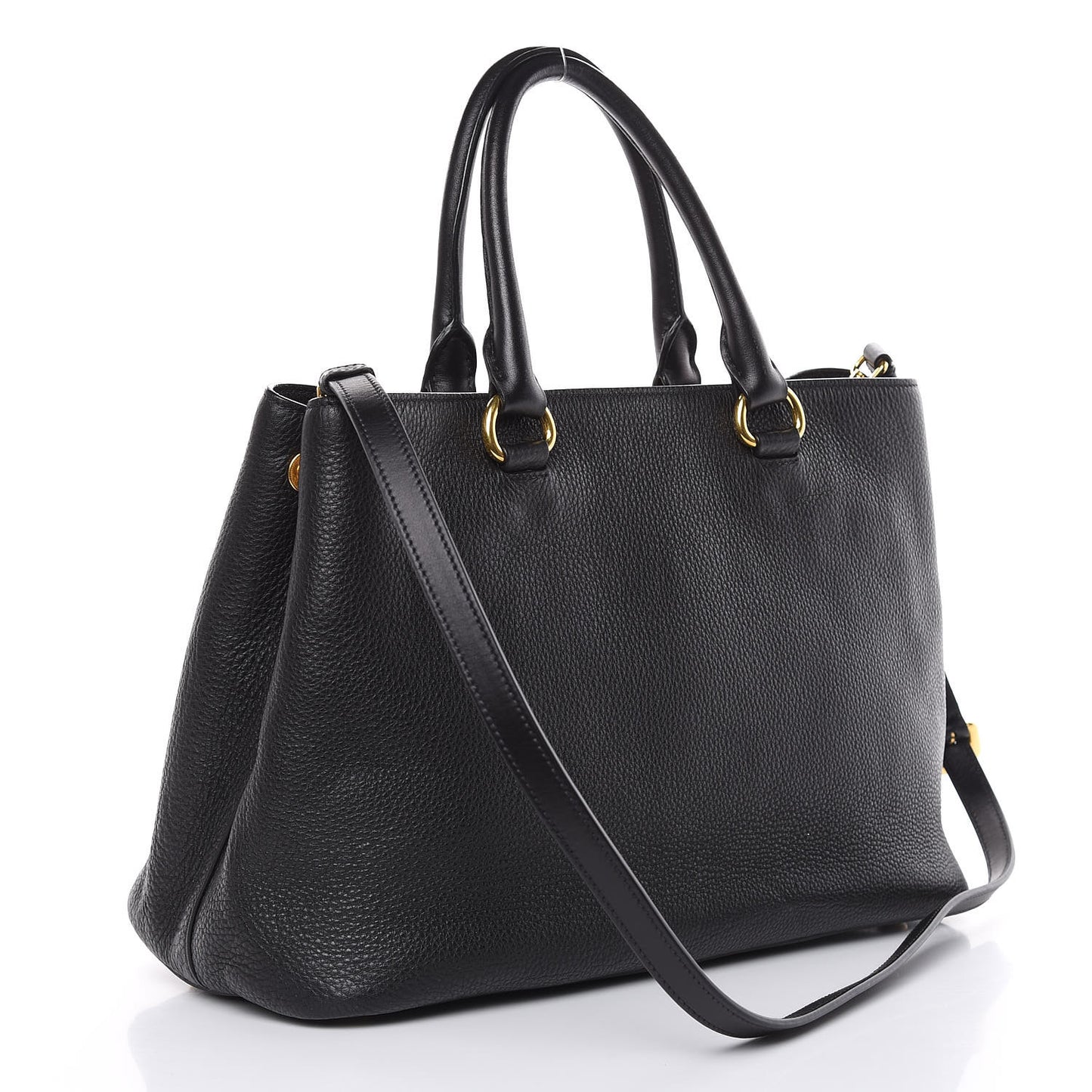 Vitello Daino Top Handle Tote Black