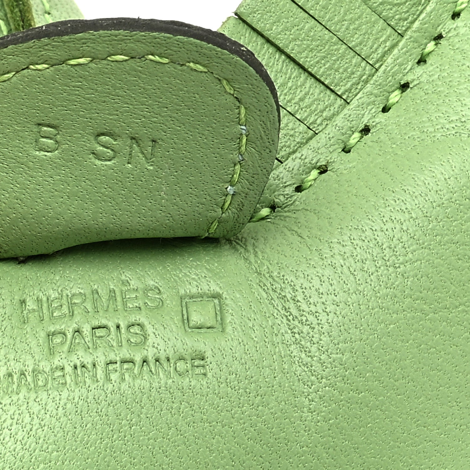 Hermes Milo Lambskin Matte Alligator Touch Grigri Rodeo Horse Bag Charm PM Vert Criquet Vert D'eau 3 of 4