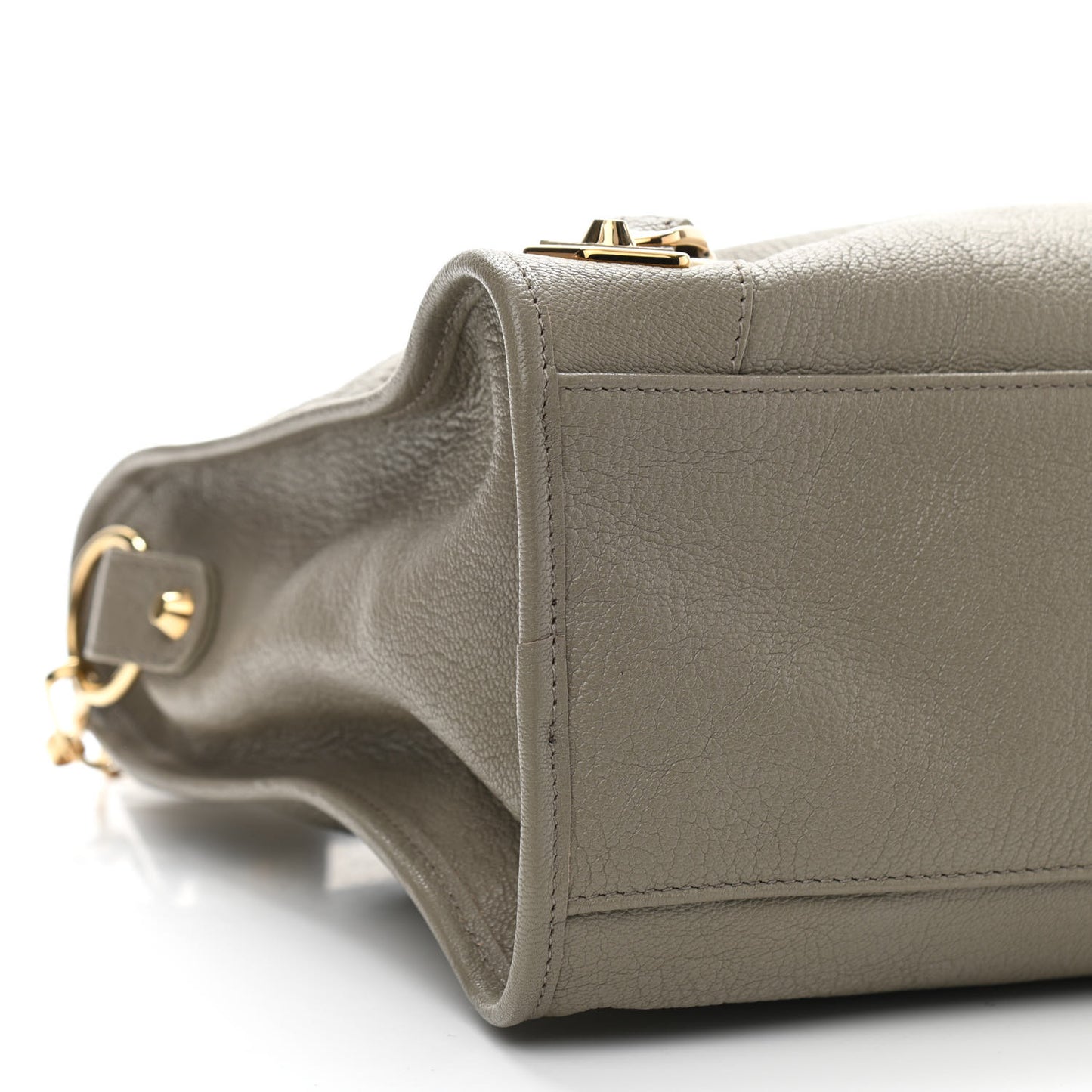 Chevre Gold Metallic Edge Hardware City Gris Taupe