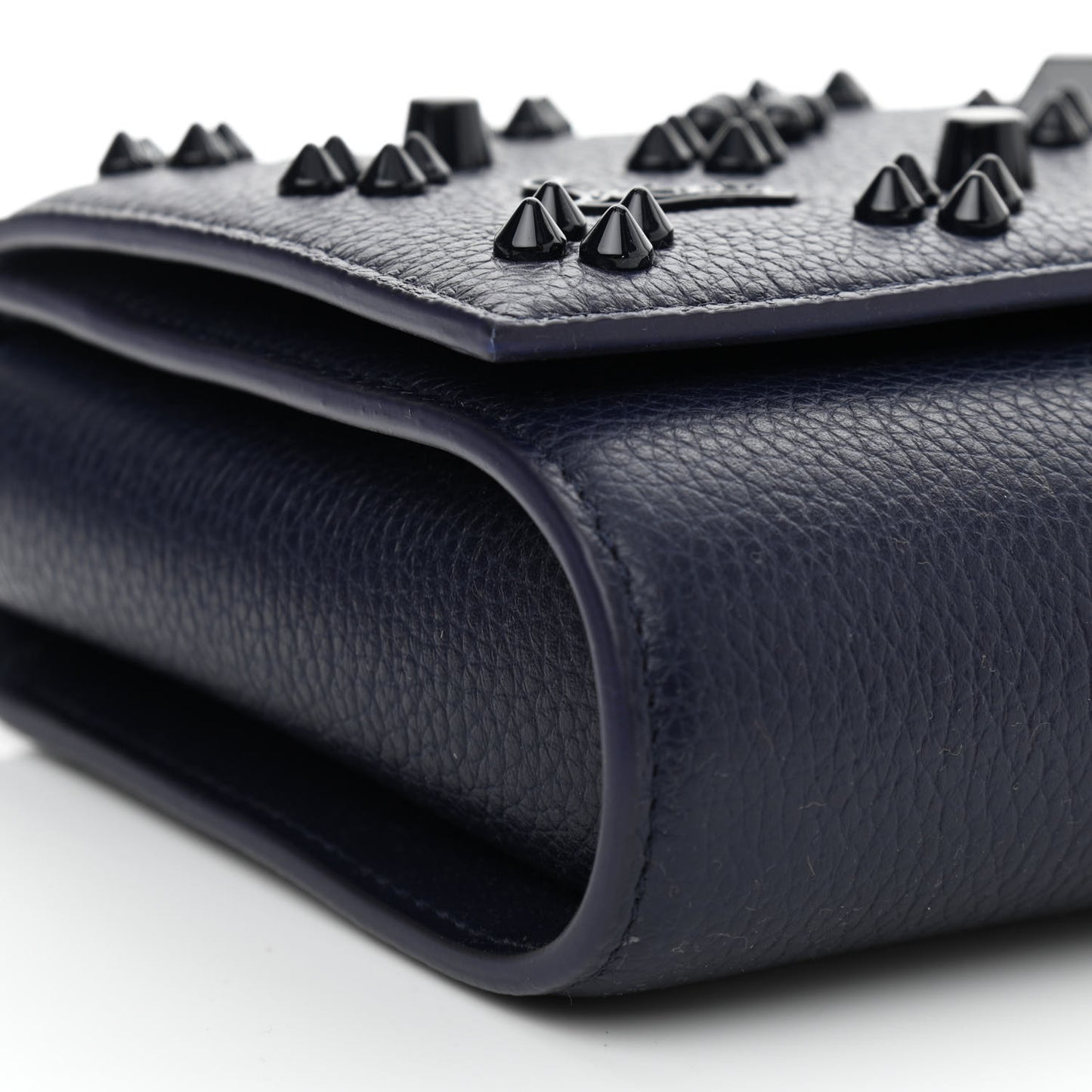 Calfskin Spikes Loubinthesky Paloma Clutch Navy