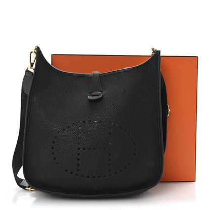 Hermes Taurillon Clemence Evelyne III PM Black 11 of 11