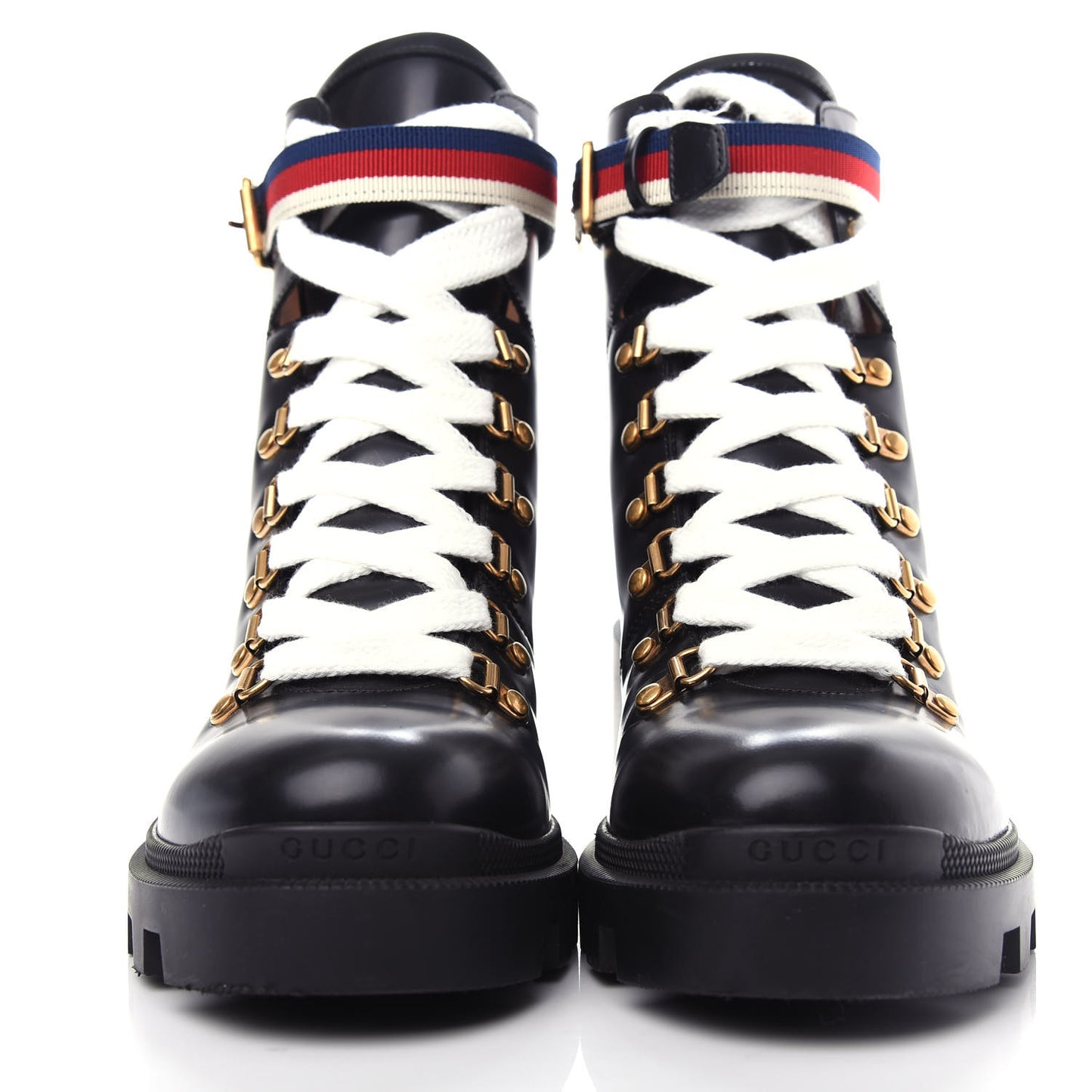 Calfskin Womens Sylvie Web Lace Up Combat Boots 40 Black