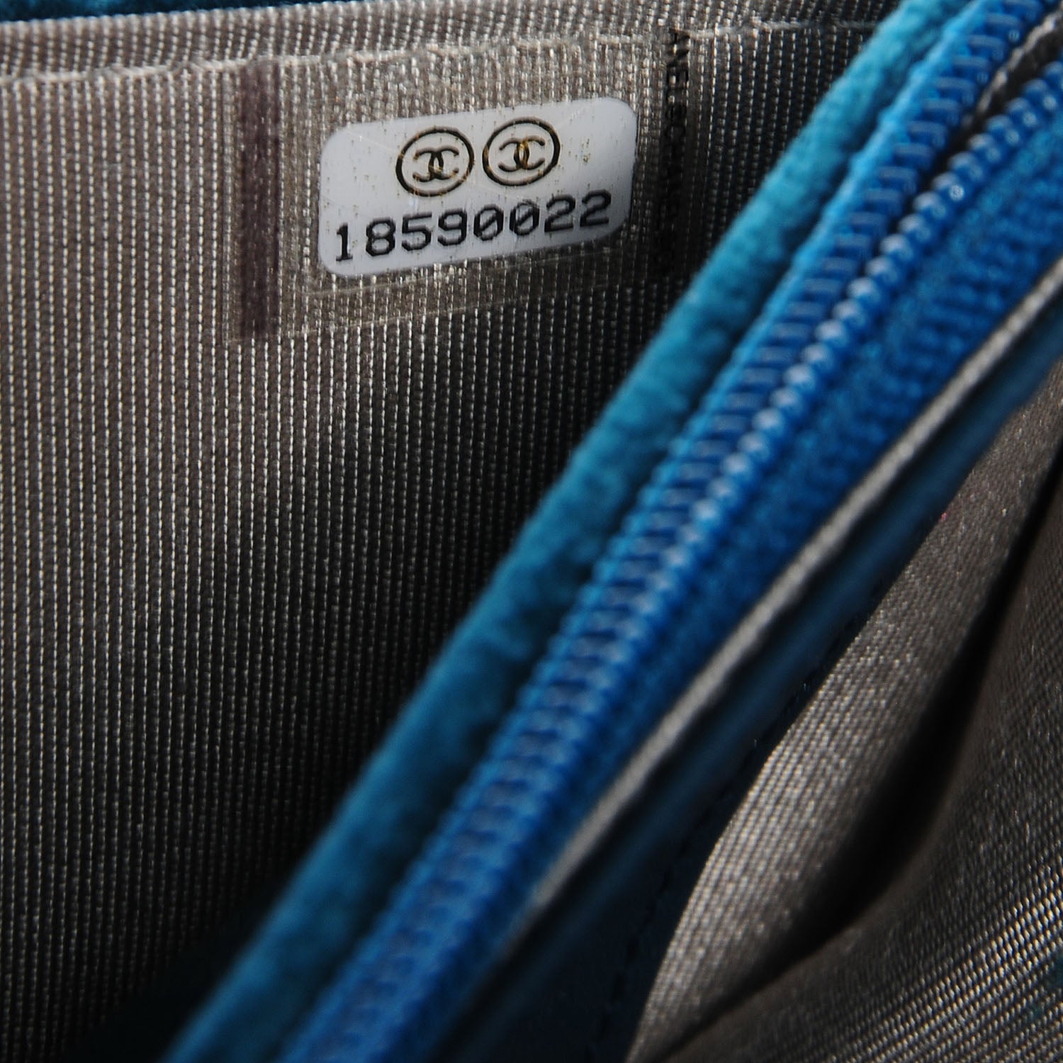 Chanel Velvet Quilted Boy Wallet On Chain WOC Turquoise 8 of 8