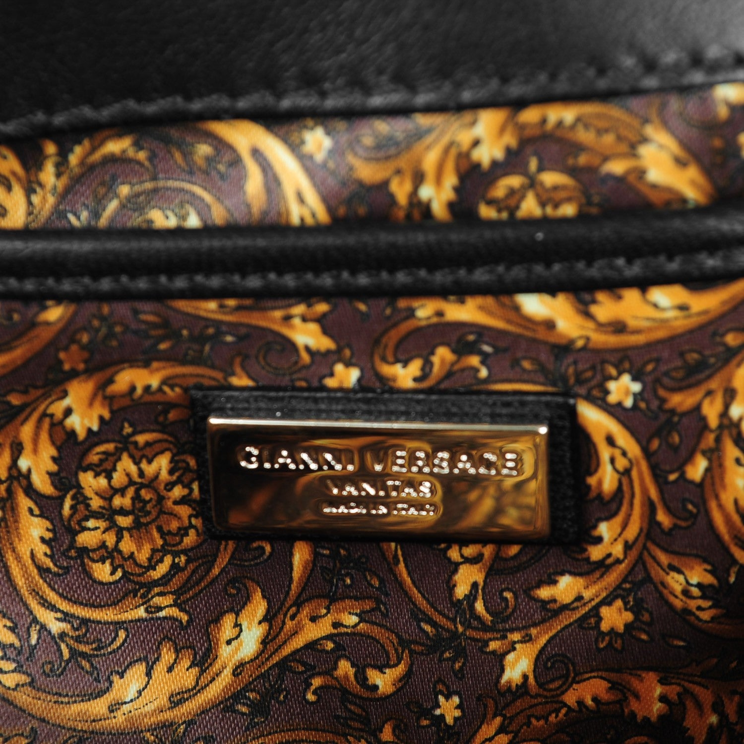 Versace Nappa Barocco Quilted Calliope Vanitas Shoulder Bag Black 6 of 7