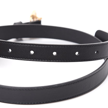 Gucci Moon Calfskin Pearl Double G 20mm Belt 80 32 Black Cream 5 of 6