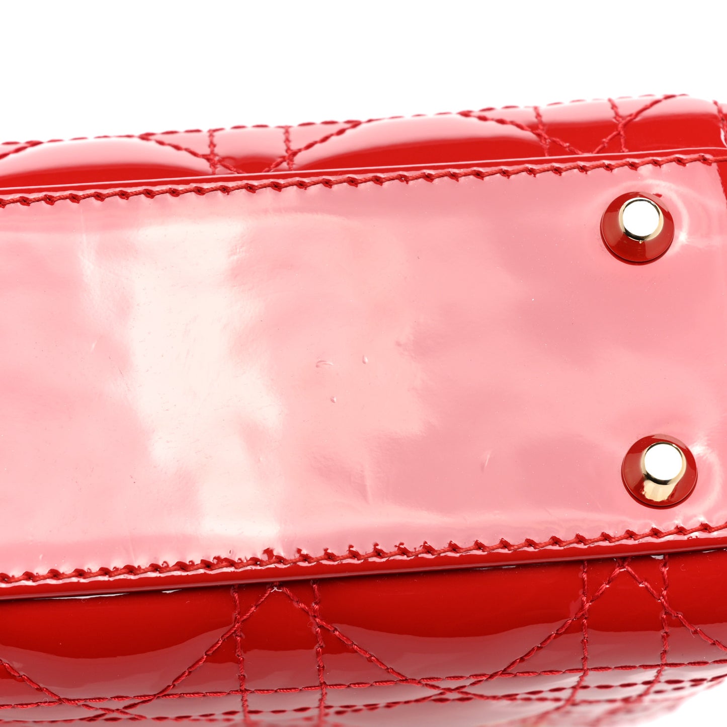 Patent Cannage Mini Lady Dior Red