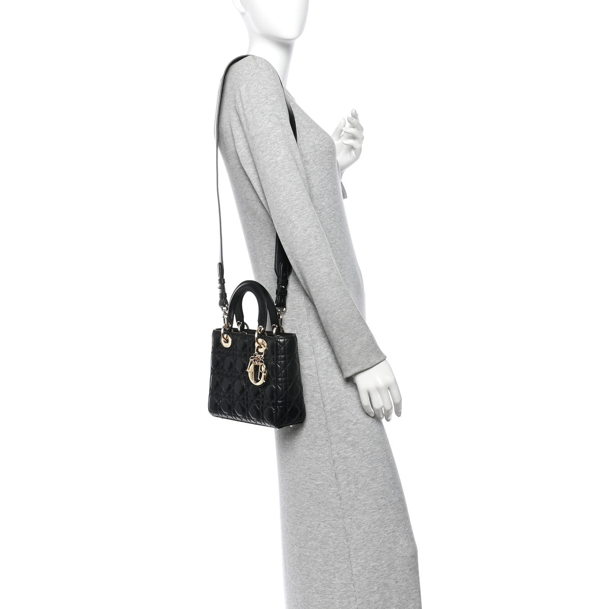 Lambskin Cannage Small My ABCDior Lady Dior Black