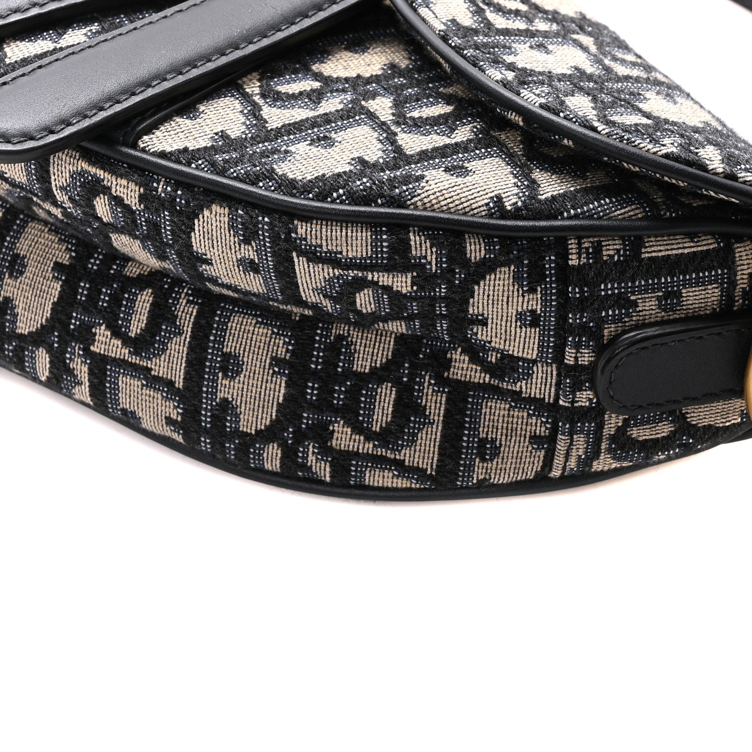 Christian Dior Oblique Mini Saddle Bag With Strap Blue 10 of 10