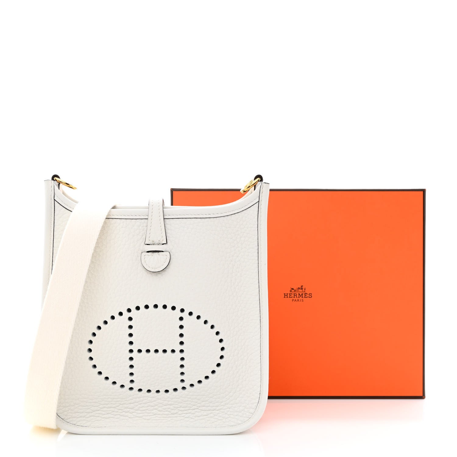Hermes Taurillon Clemence Amazone Evelyne TPM New White 11 of 11