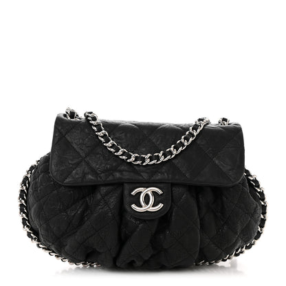 Chanel Washed Lambskin Quilted Medium Chain Around Messenger Black 1 of 10