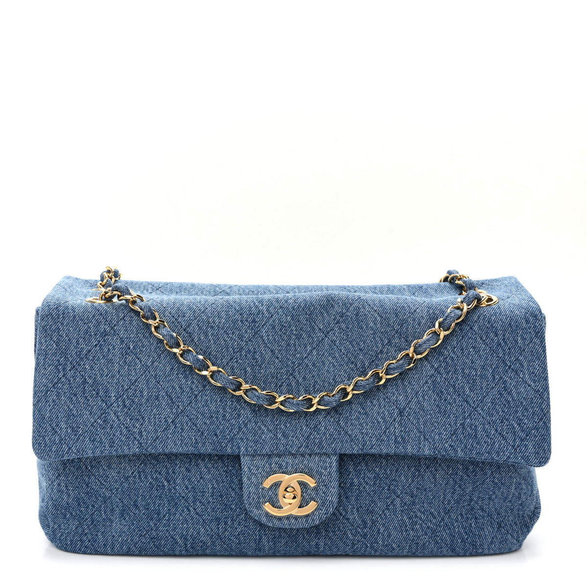 Denim Small Souplissimo Maxi Flap Blue