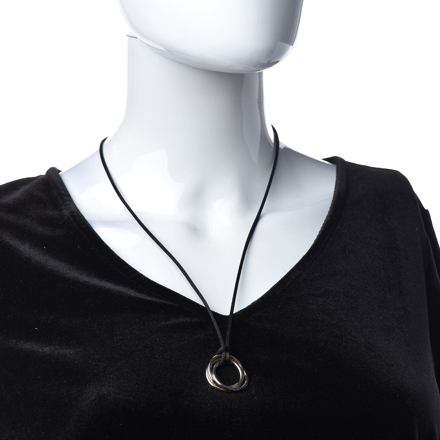 18K Pink Yellow White Gold Trinity Cord Necklace