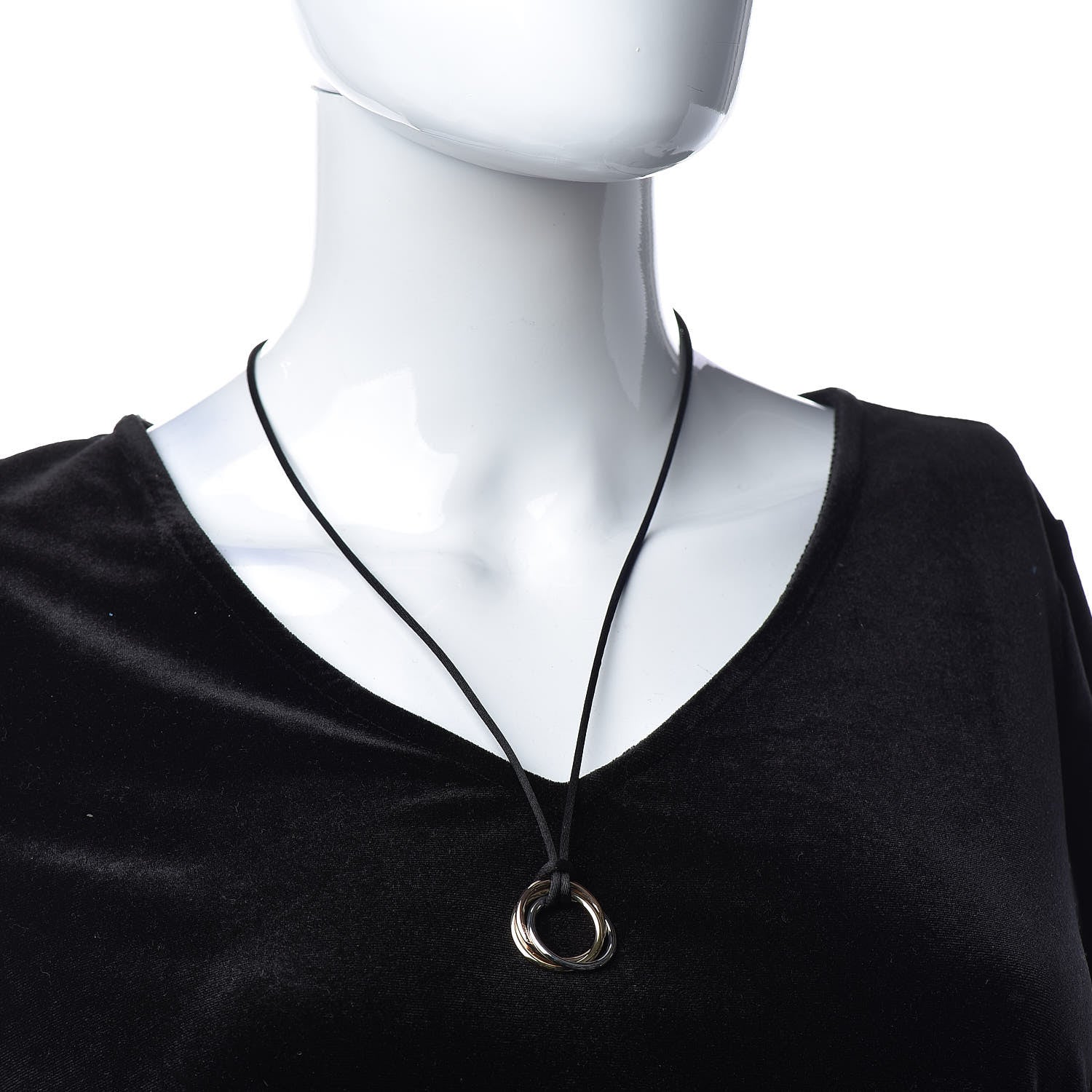 Cartier 18K Pink Yellow White Gold Trinity Cord Necklace 2 of 8