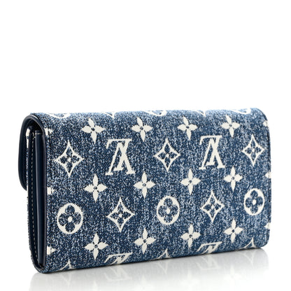 Louis Vuitton Monogram Jacquard Denim Sarah Wallet Bleu 3 of 7
