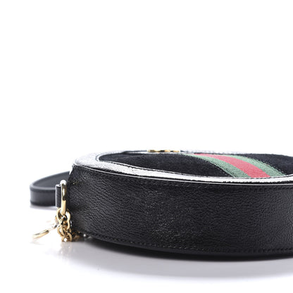 Gucci Suede Patent Web Mini Ophidia Round Shoulder Bag Black 6 of 11