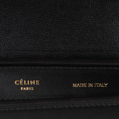 Celine Nubuck Crocodile Embossed Small Trapeze Navy 5 of 8