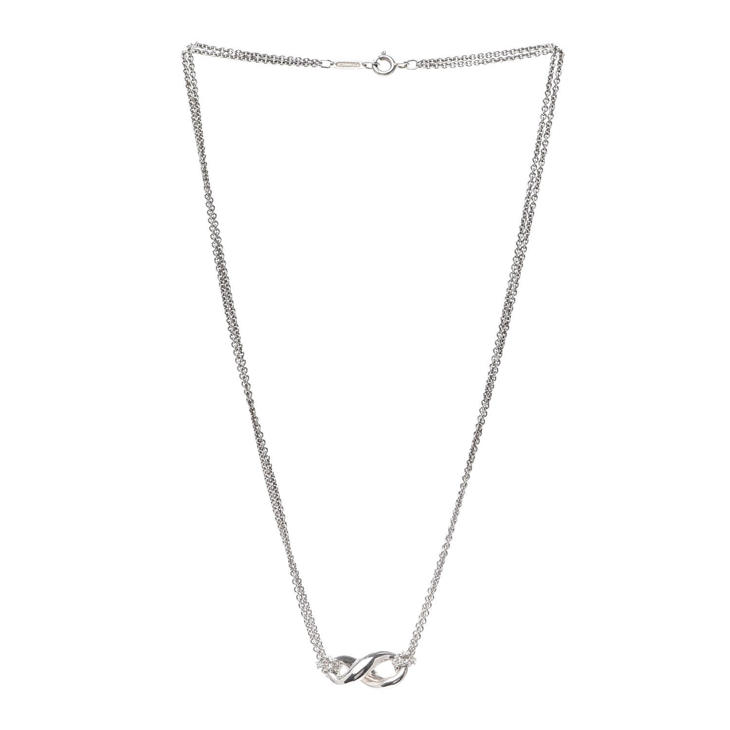 Tiffany Sterling Silver Figure 8 Pendant Necklace 3 of 5
