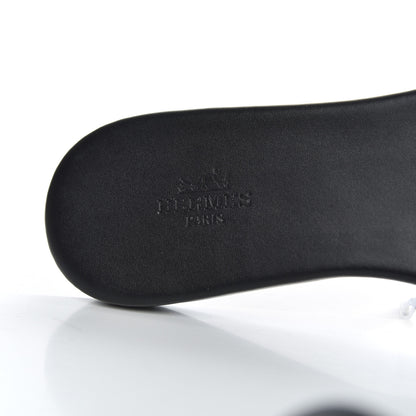 Hermes Calfskin Lisboa Sandals 37 Black 7 of 13