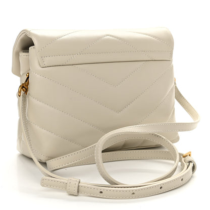 Saint Laurent Calfskin Y Quilted Monogram Toy Loulou Crossbody Bag Ivory 2 of 10