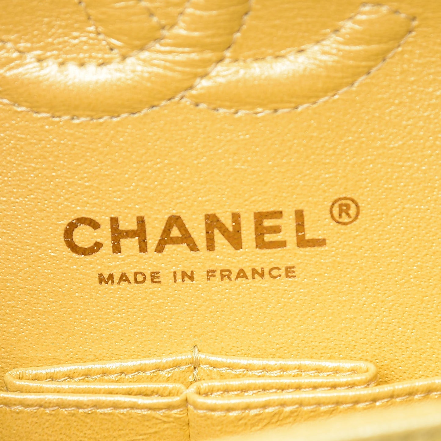 Iridescent Caviar Quilted Small Double Flap Yellow