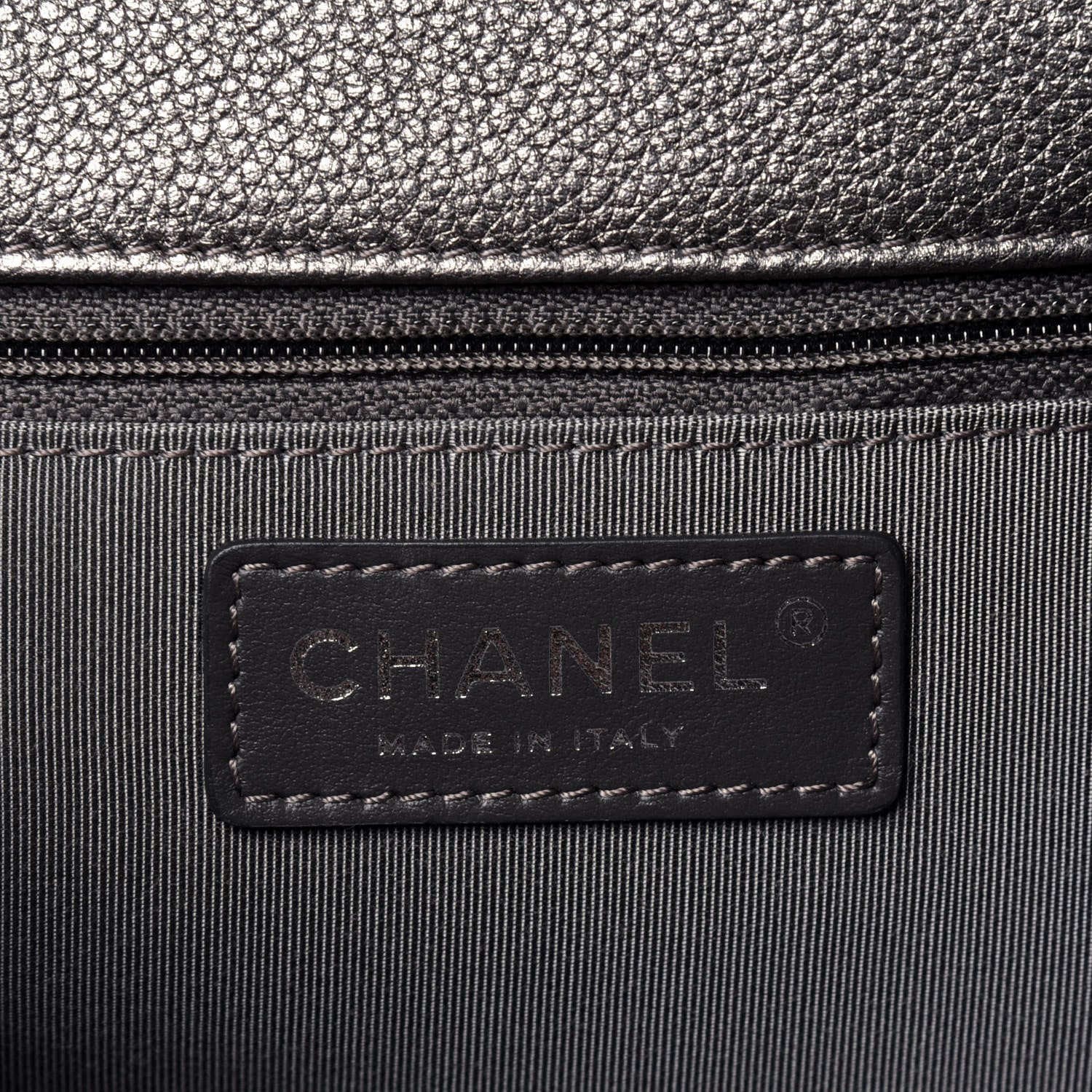 Chanel Metallic Grained Calfskin Quilted Large Casual Rock Backpack Charcoal 5 of 14