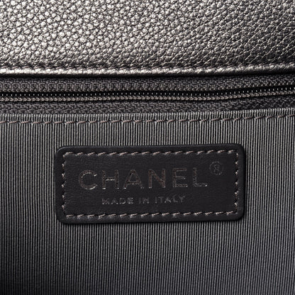 Chanel Metallic Grained Calfskin Quilted Large Casual Rock Backpack Charcoal 5 of 14