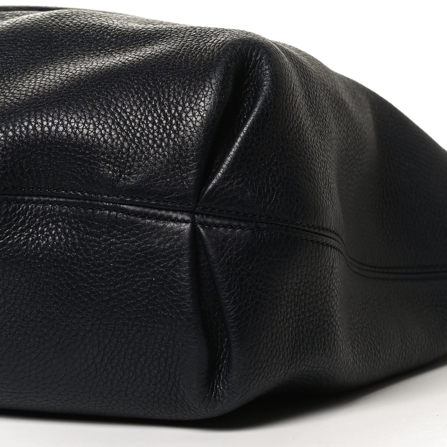 Pebbled Calfskin Large Soho Hobo Dark Blue