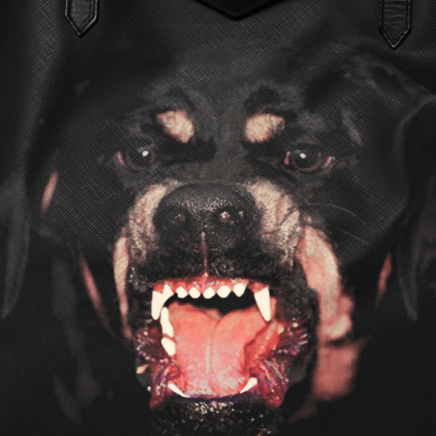 Textured Coated Canvas Rottweiler Pint Large Antigona Tote Black