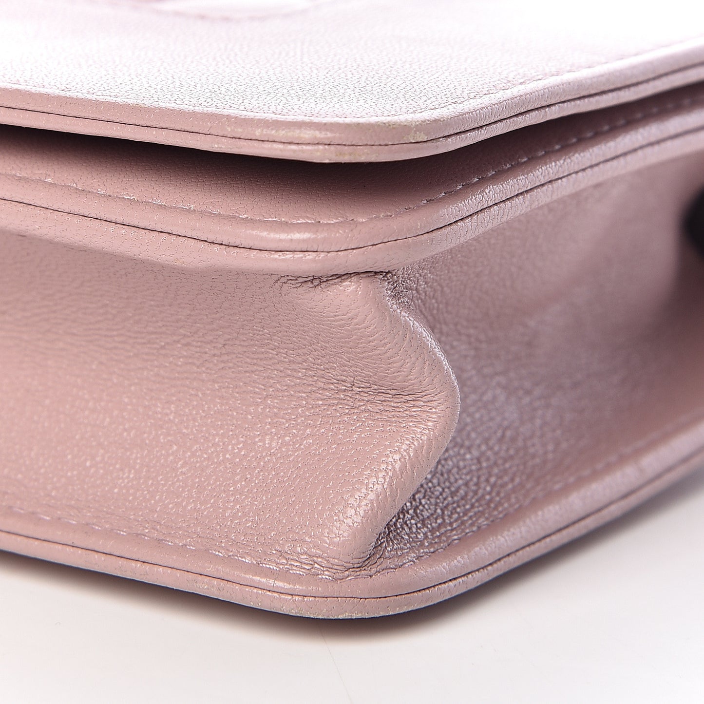 Sheepskin Quilted Mademoiselle Vintage Wallet On Chain WOC Pink