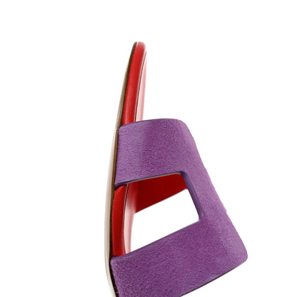 Hermes Suede Goatskin Oasis Sandals 39 Violet Parme 10 of 11