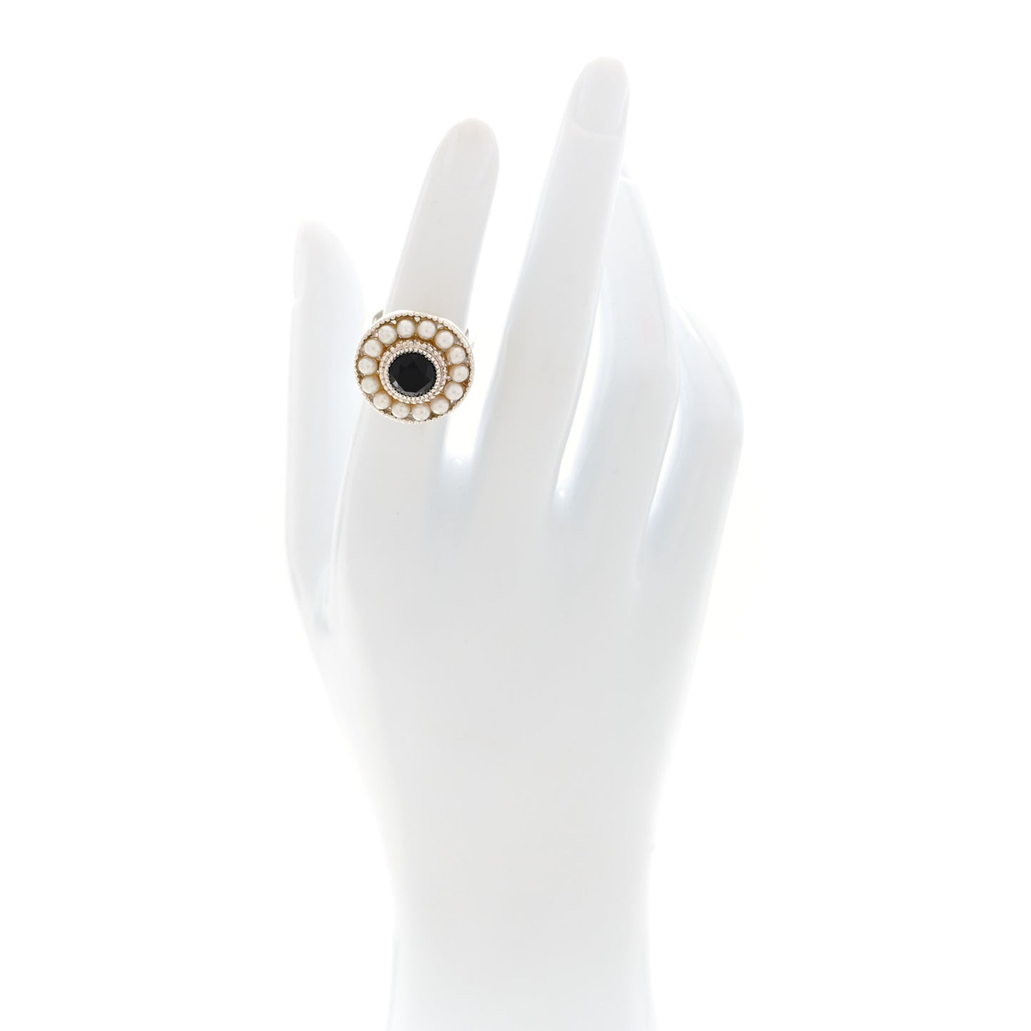 Sterling Silver Black Onyx Freshwater Cultured Pearl Ziegfeld Ring 51 5.75