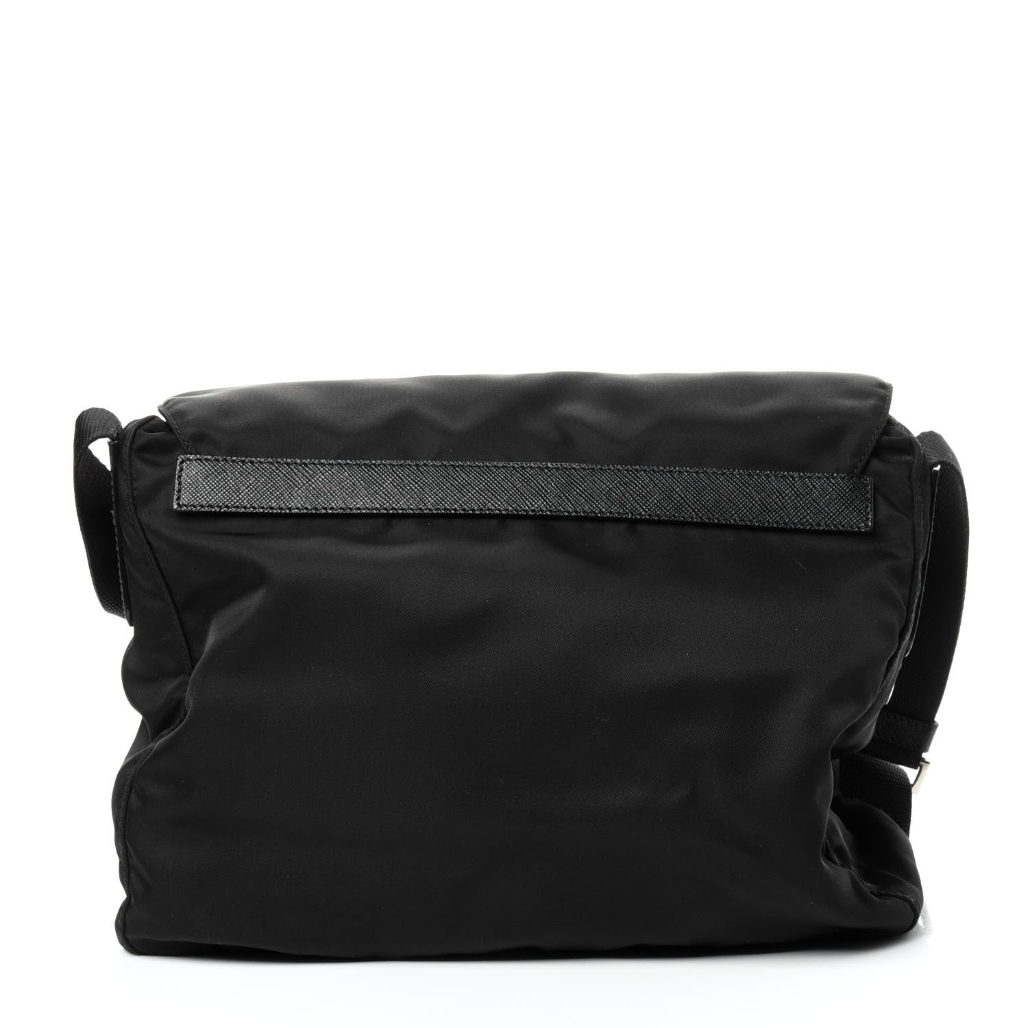 Prada Nylon Vela Saffiano Single Buckle Messenger Shoulder Bag Black 3 of 5