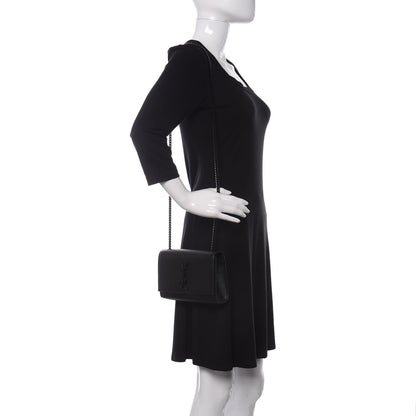 Saint Laurent Grain De Poudre Small Monogram Kate Satchel Black 2 of 9