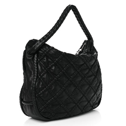 Chanel Lambskin Quilted Hidden Chain Hobo Black 3 of 11