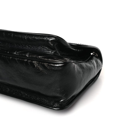 Saint Laurent Crinkled Calfskin Matelasse Monogram Medium Niki Chain Satchel Black 9 of 10