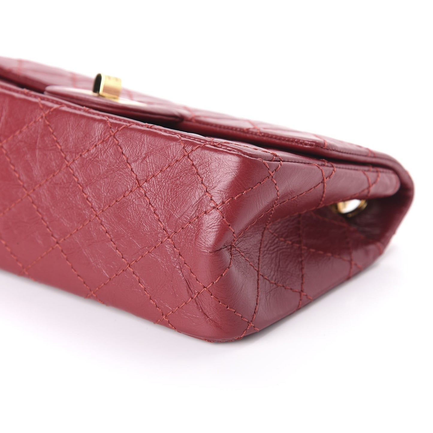 Aged Calfskin Quilted 2.55 Reissue Mini Flap Red
