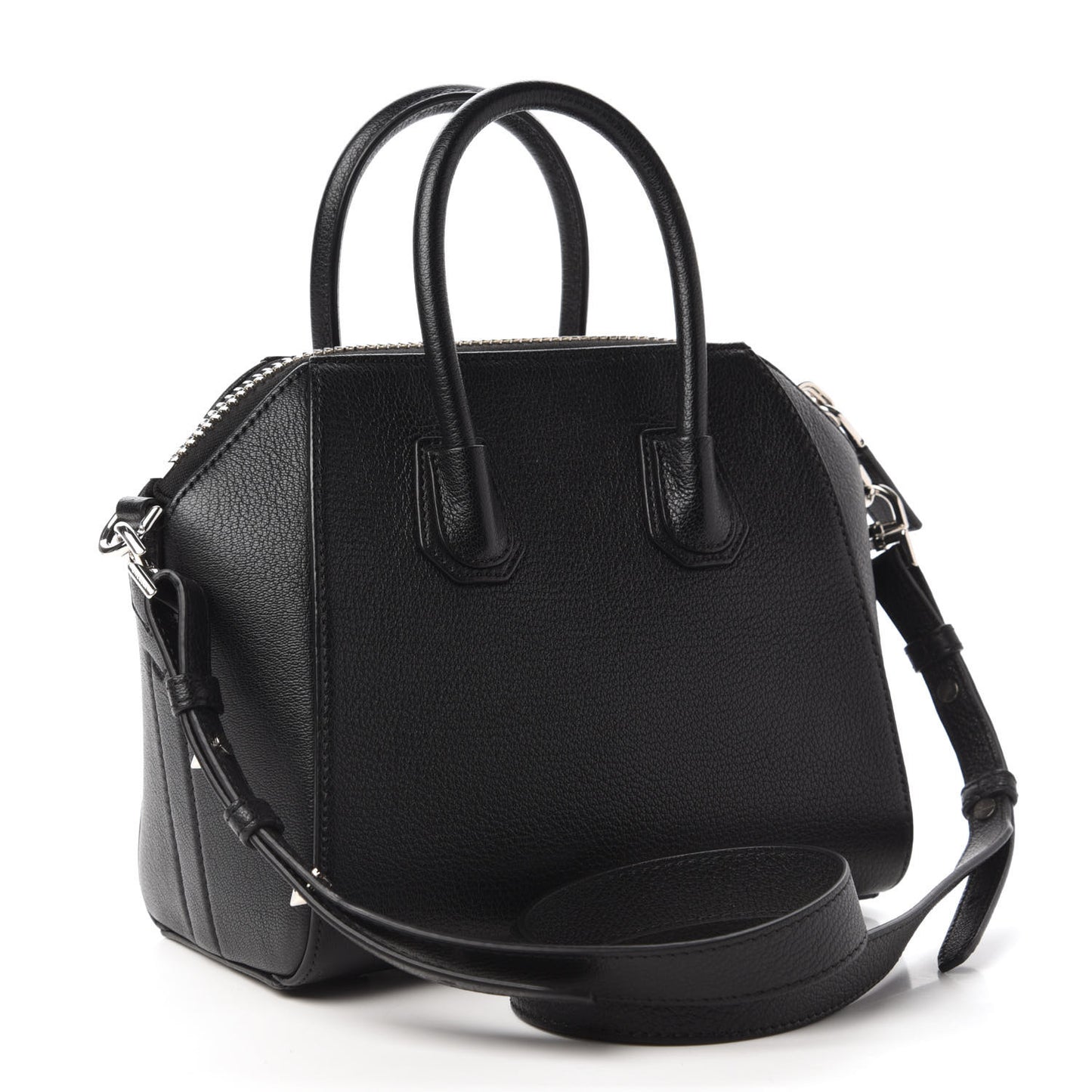 Sugar Goatskin Striped Mini Antigona Black