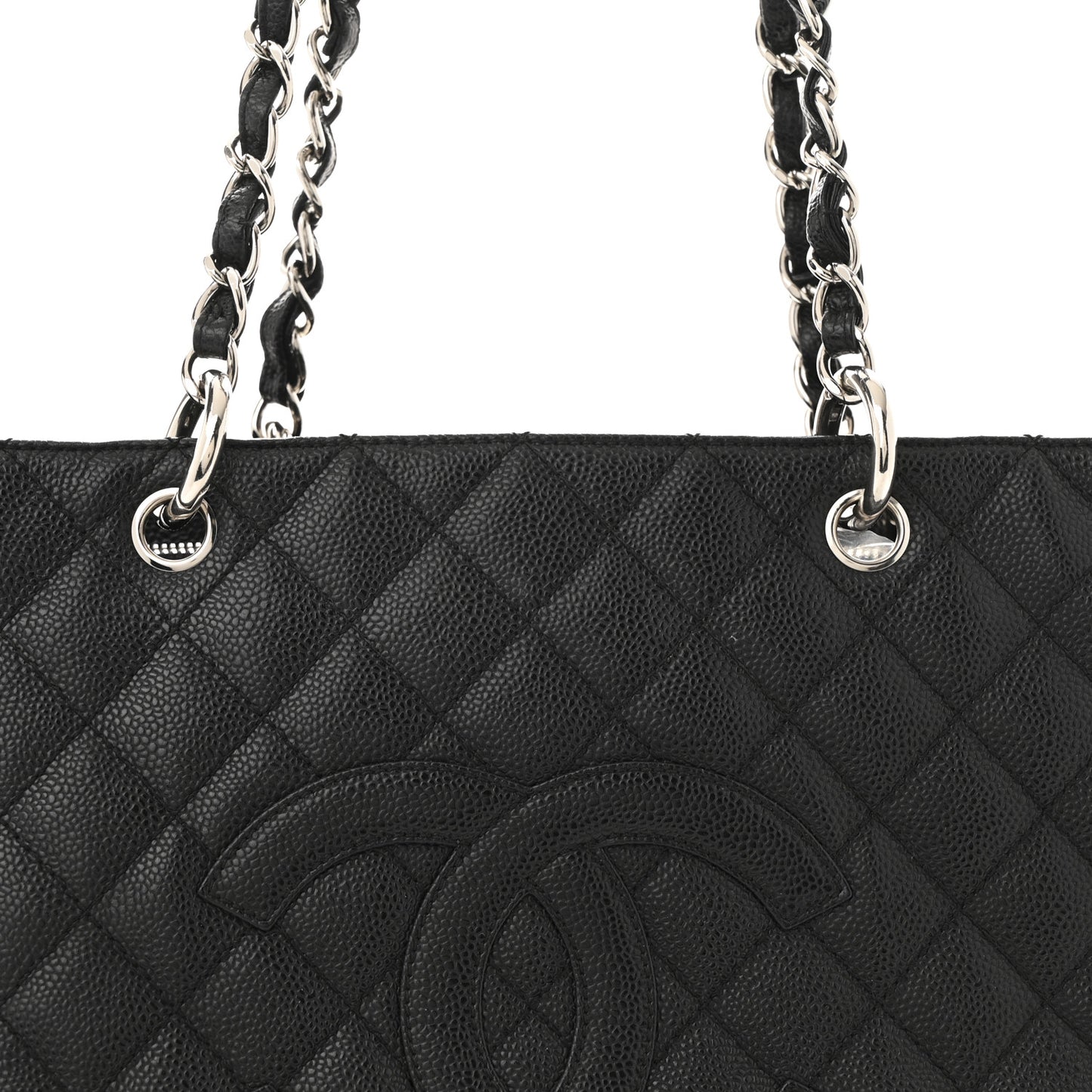 Caviar Quilted Grand Shopping Tote GST Black